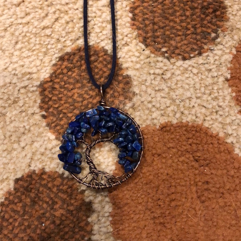 Tree of life lapis necklace